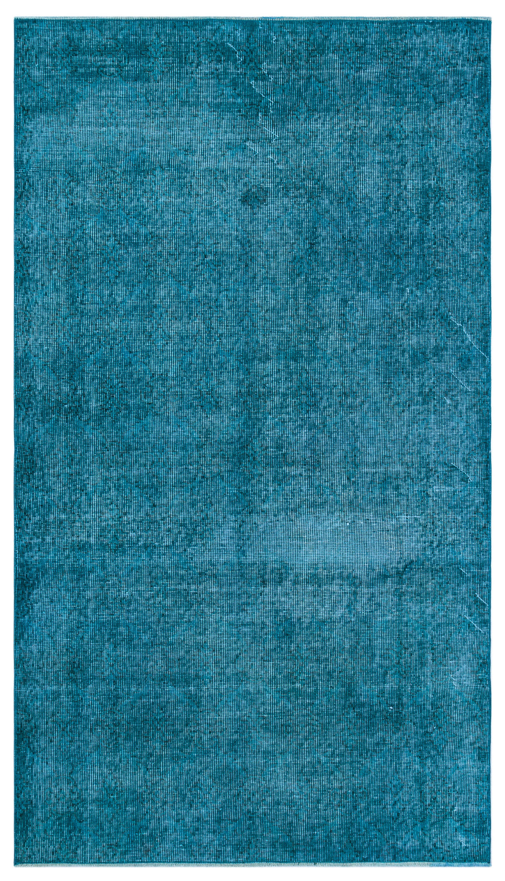 Turquoise  Over Dyed Vintage Rug 3'9'' x 6'8'' ft 115 x 203 cm