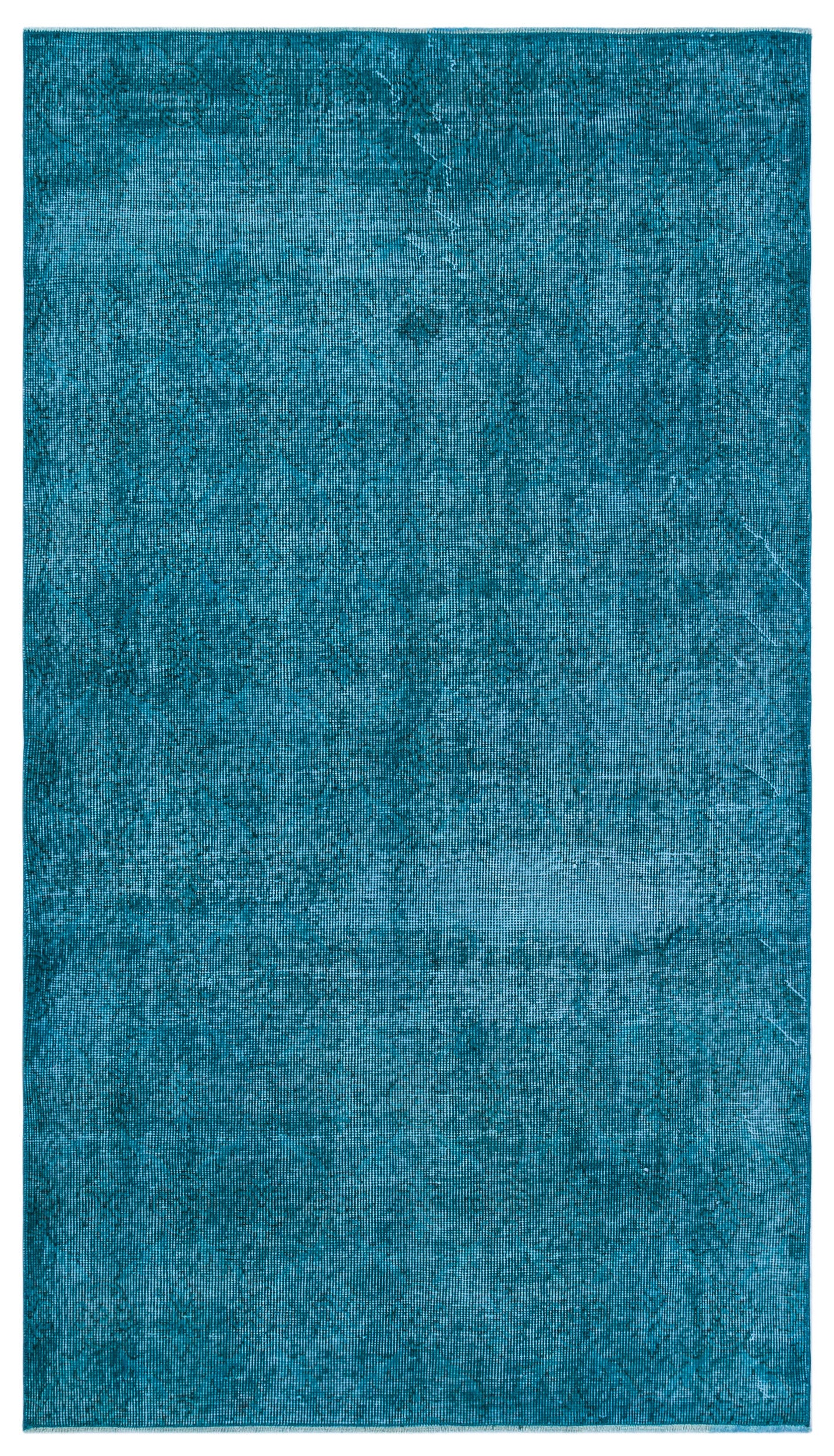 Turquoise  Over Dyed Vintage Rug 3'9'' x 6'8'' ft 115 x 203 cm