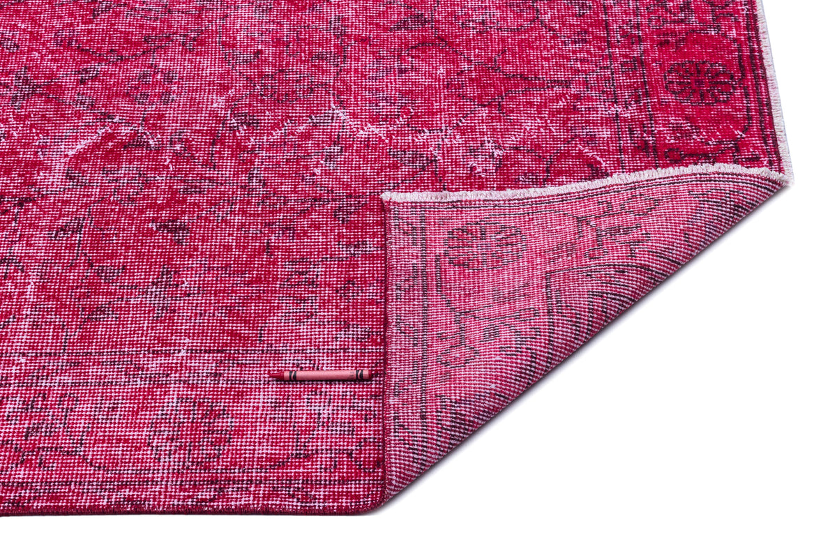 Fuchsia Over Dyed Vintage Rug 3&#39;8&#39;&#39; x 6&#39;9&#39;&#39; ft 112 x 205 cm