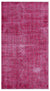 Fuchsia Over Dyed Vintage Rug 3'8'' x 6'9'' ft 112 x 205 cm