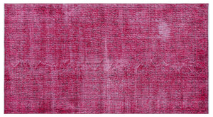 Fuchsia Over Dyed Vintage Rug 3'8'' x 6'9'' ft 112 x 205 cm