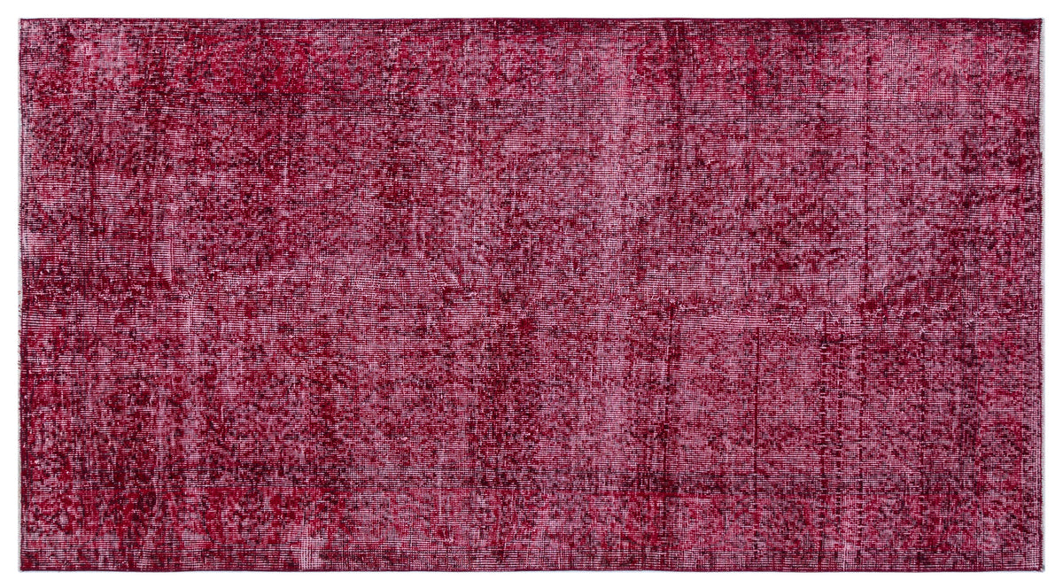 Red Over Dyed Vintage Rug 3&#39;6&#39;&#39; x 6&#39;9&#39;&#39; ft 106 x 206 cm