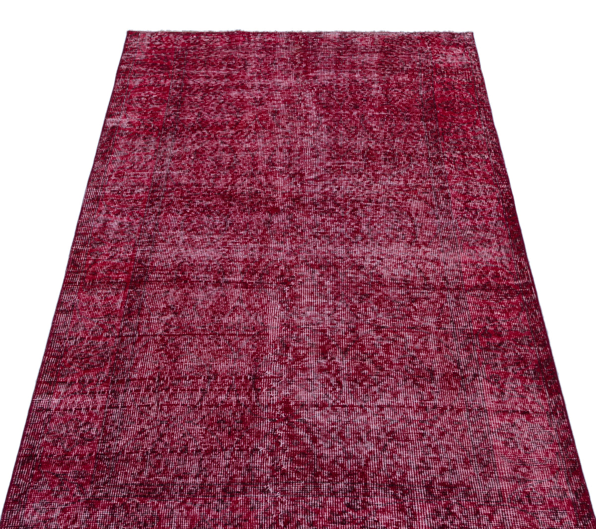 Red Over Dyed Vintage Rug 3&#39;6&#39;&#39; x 6&#39;9&#39;&#39; ft 106 x 206 cm