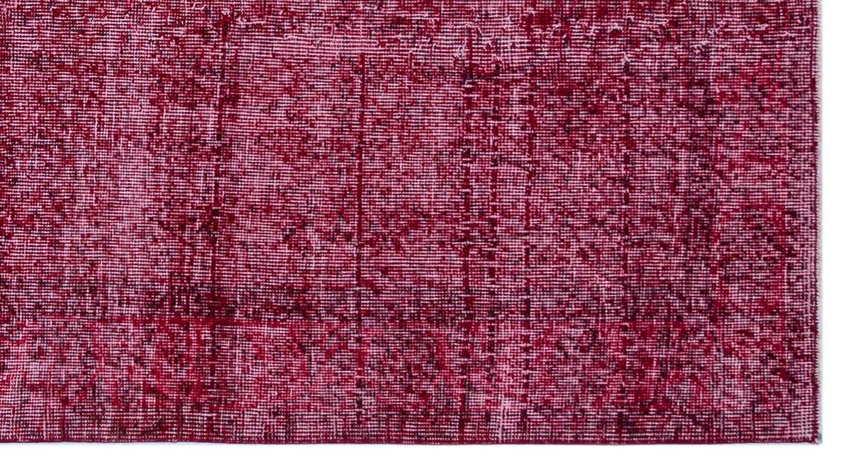 Red Over Dyed Vintage Rug 3&#39;6&#39;&#39; x 6&#39;9&#39;&#39; ft 106 x 206 cm