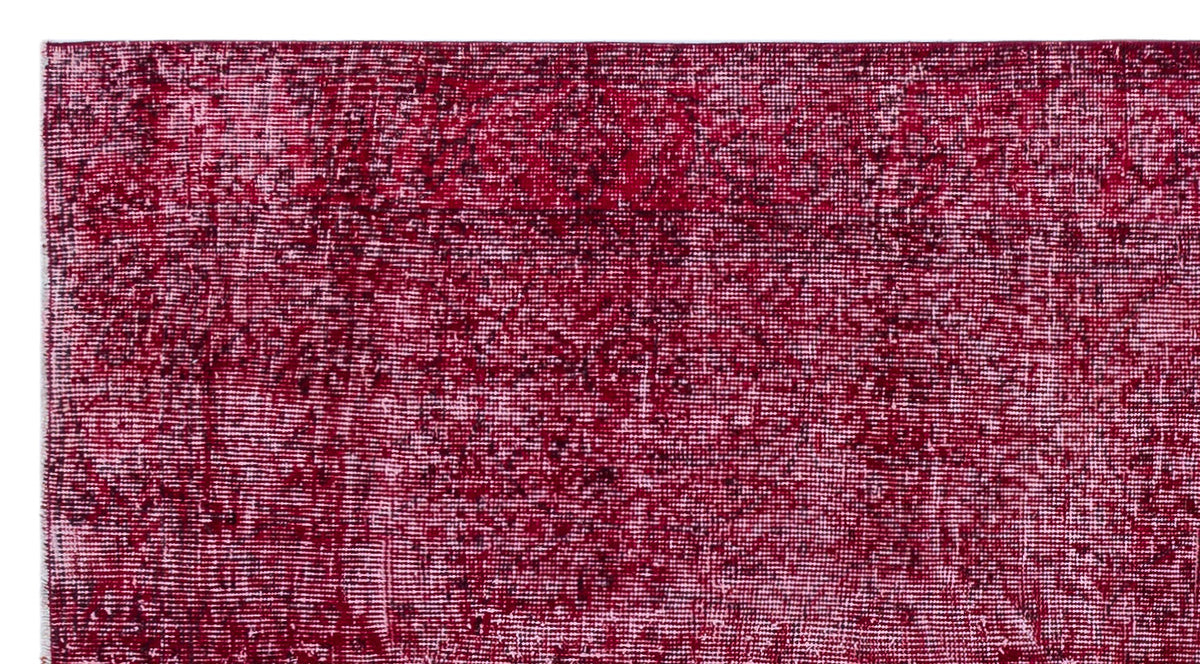 Red Over Dyed Vintage Rug 3&#39;6&#39;&#39; x 6&#39;9&#39;&#39; ft 106 x 206 cm
