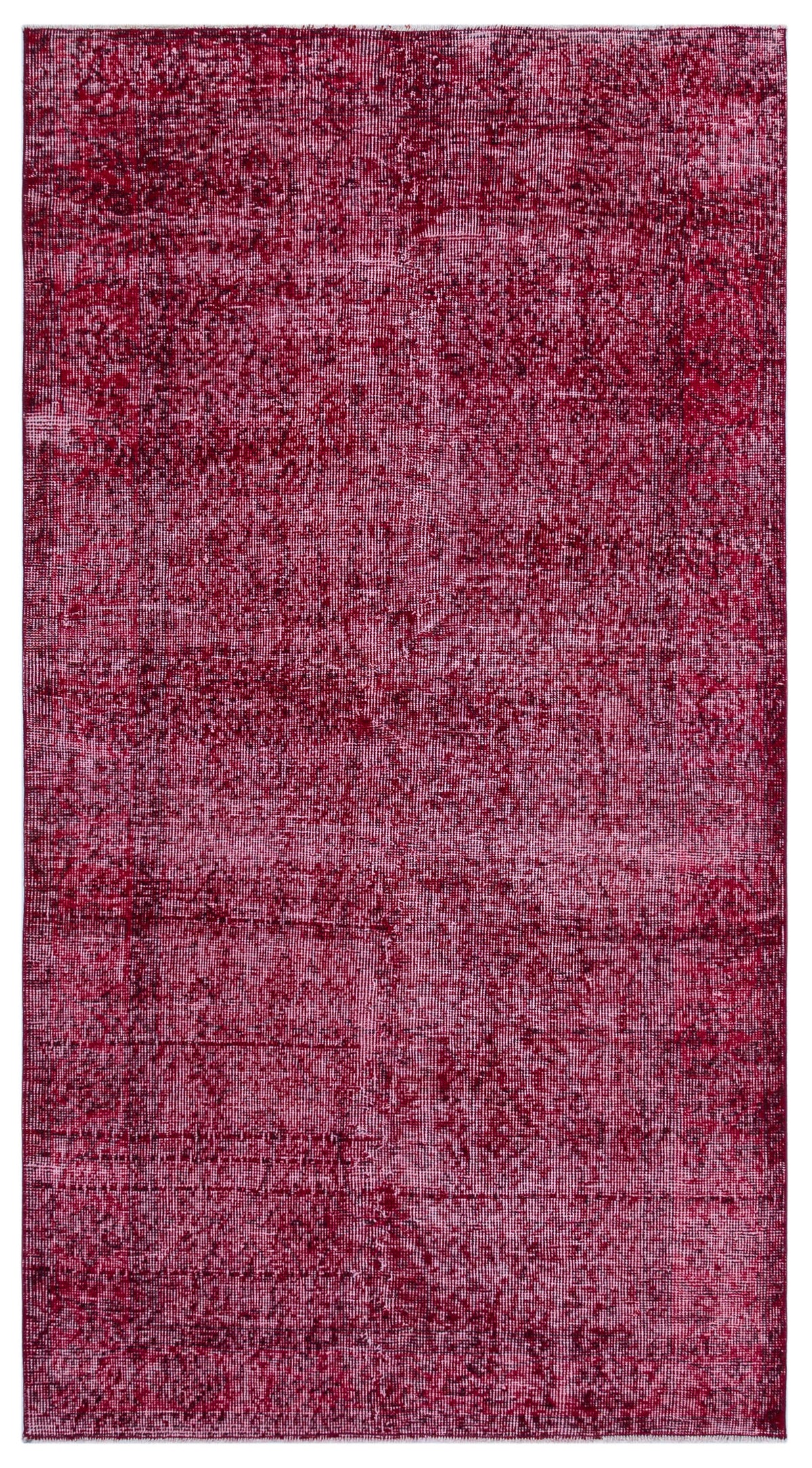 Red Over Dyed Vintage Rug 3&#39;6&#39;&#39; x 6&#39;9&#39;&#39; ft 106 x 206 cm
