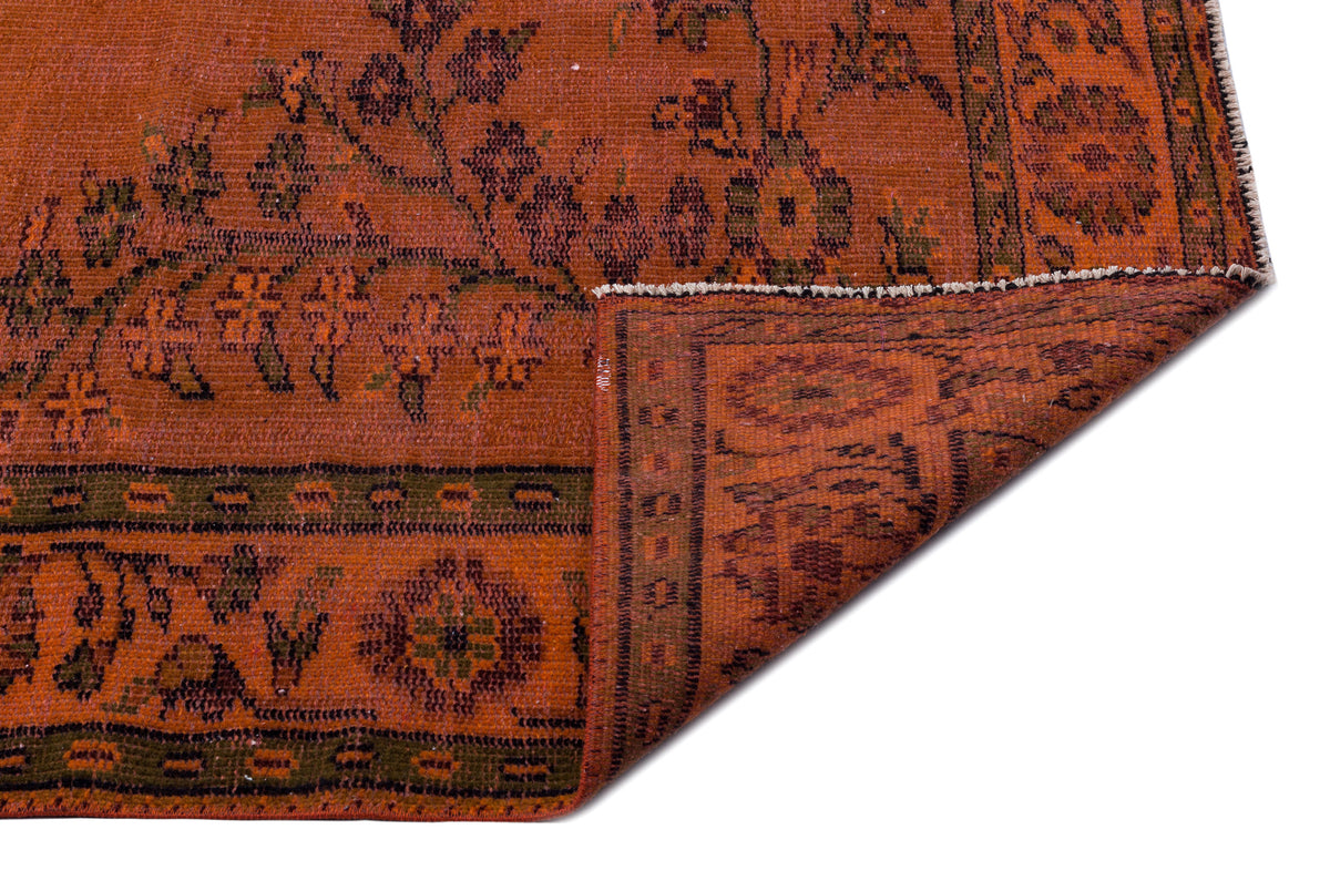 Orange Over Dyed Vintage Rug 5&#39;10&#39;&#39; x 9&#39;8&#39;&#39; ft 179 x 295 cm