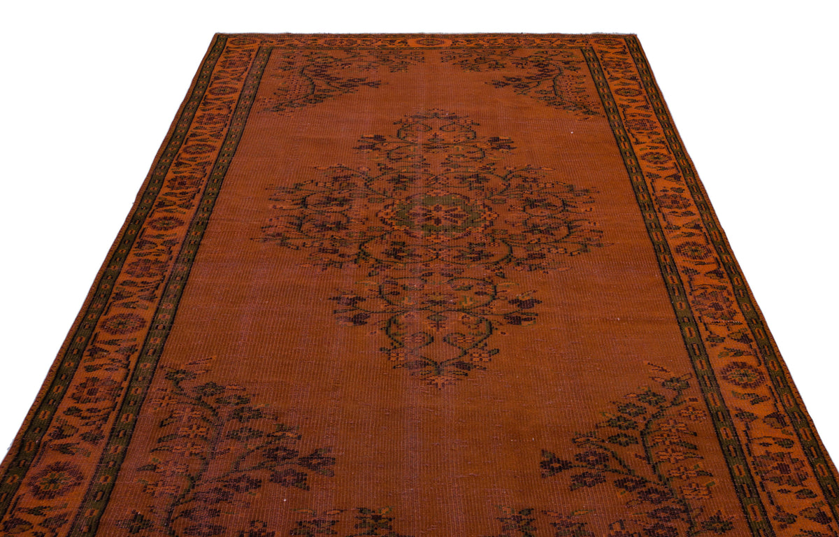 Orange Over Dyed Vintage Rug 5&#39;10&#39;&#39; x 9&#39;8&#39;&#39; ft 179 x 295 cm