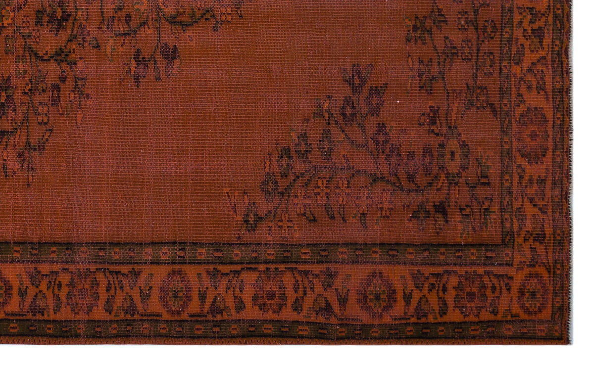 Orange Over Dyed Vintage Rug 5&#39;10&#39;&#39; x 9&#39;8&#39;&#39; ft 179 x 295 cm