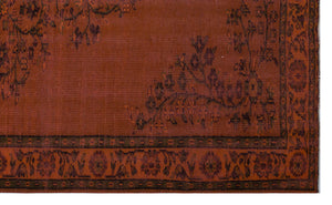 Orange Over Dyed Vintage Rug 5'10'' x 9'8'' ft 179 x 295 cm