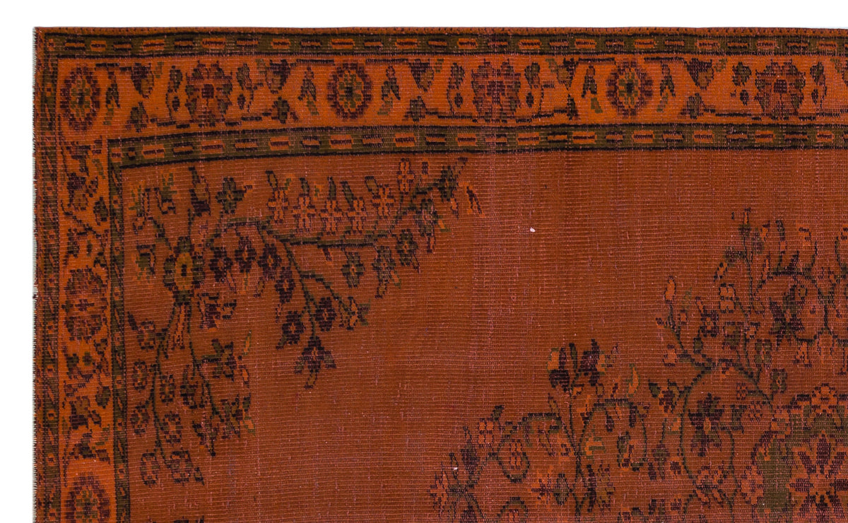 Orange Over Dyed Vintage Rug 5&#39;10&#39;&#39; x 9&#39;8&#39;&#39; ft 179 x 295 cm