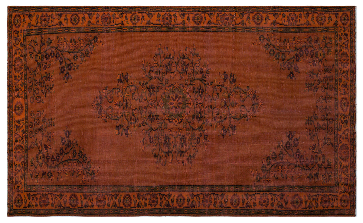 Orange Over Dyed Vintage Rug 5&#39;10&#39;&#39; x 9&#39;8&#39;&#39; ft 179 x 295 cm