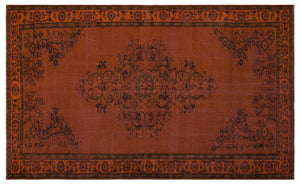 Orange Over Dyed Vintage Rug 5'10'' x 9'8'' ft 179 x 295 cm