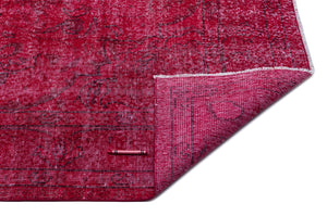 Red Over Dyed Vintage Rug 6'2'' x 9'8'' ft 188 x 294 cm