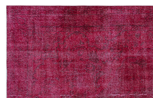 Red Over Dyed Vintage Rug 6'2'' x 9'8'' ft 188 x 294 cm