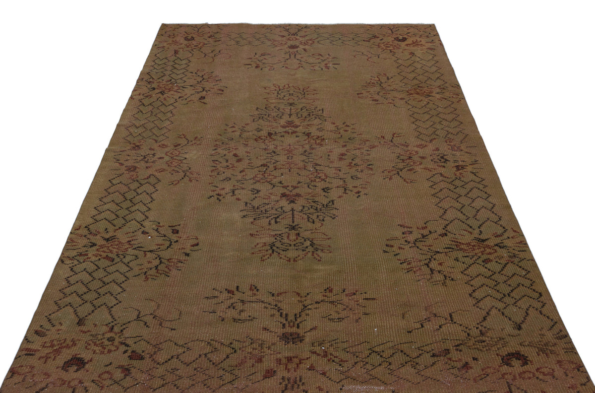 Brown Over Dyed Vintage Rug 5&#39;3&#39;&#39; x 8&#39;4&#39;&#39; ft 159 x 253 cm