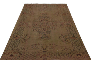Brown Over Dyed Vintage Rug 5'3'' x 8'4'' ft 159 x 253 cm