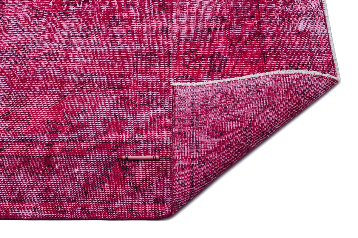 Red Over Dyed Vintage Rug 4&#39;11&#39;&#39; x 10&#39;4&#39;&#39; ft 149 x 314 cm