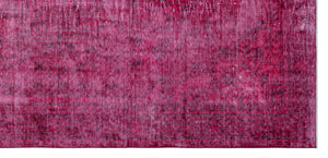 Red Over Dyed Vintage Rug 4'11'' x 10'4'' ft 149 x 314 cm