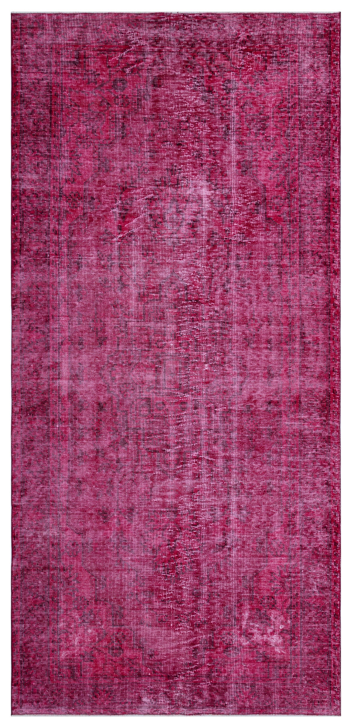 Red Over Dyed Vintage Rug 4&#39;11&#39;&#39; x 10&#39;4&#39;&#39; ft 149 x 314 cm