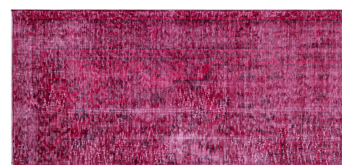 Red Over Dyed Vintage Rug 4&#39;11&#39;&#39; x 10&#39;4&#39;&#39; ft 149 x 314 cm
