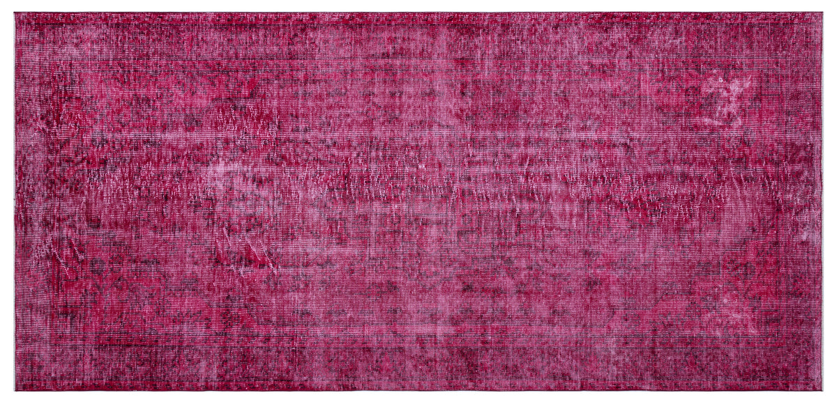 Red Over Dyed Vintage Rug 4&#39;11&#39;&#39; x 10&#39;4&#39;&#39; ft 149 x 314 cm