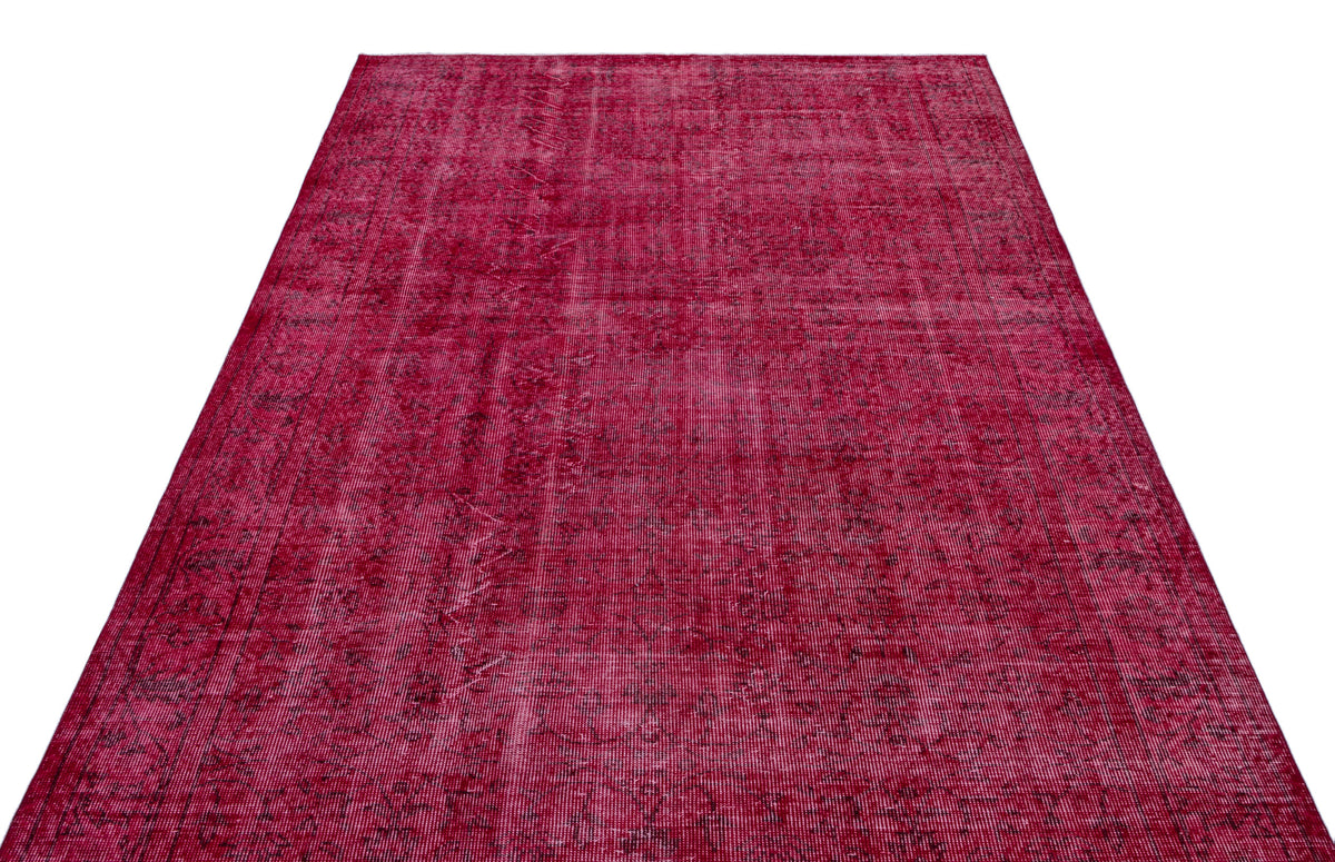 Red Over Dyed Vintage Rug 5&#39;6&#39;&#39; x 9&#39;5&#39;&#39; ft 168 x 288 cm