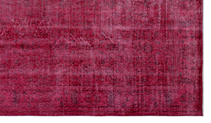 Red Over Dyed Vintage Rug 5'6'' x 9'5'' ft 168 x 288 cm