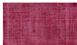 Red Over Dyed Vintage Rug 5'6'' x 9'5'' ft 168 x 288 cm