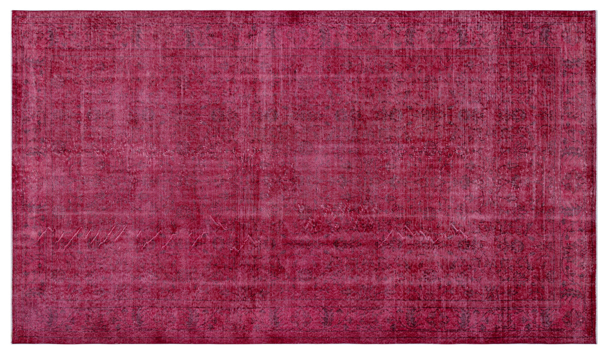 Red Over Dyed Vintage Rug 5&#39;6&#39;&#39; x 9&#39;5&#39;&#39; ft 168 x 288 cm