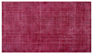 Red Over Dyed Vintage Rug 5'6'' x 9'5'' ft 168 x 288 cm