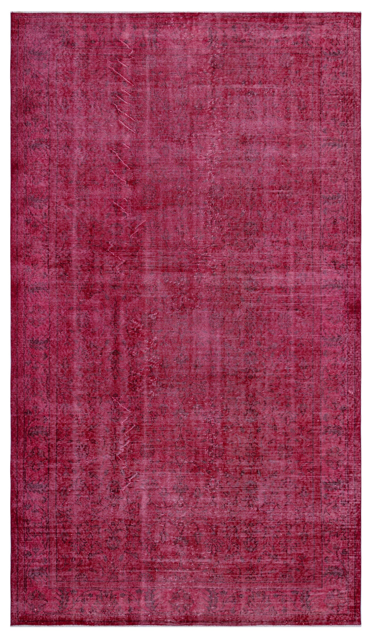 Red Over Dyed Vintage Rug 5&#39;6&#39;&#39; x 9&#39;5&#39;&#39; ft 168 x 288 cm