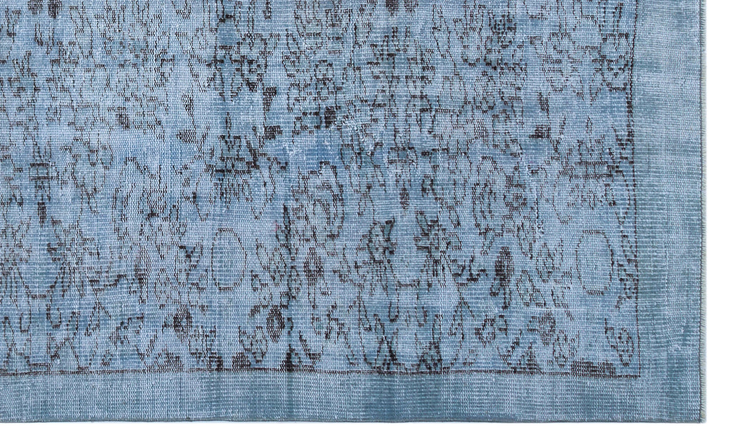 Blue Over Dyed Vintage Rug 5'1'' x 8'6'' ft 155 x 260 cm