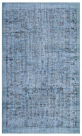 Blue Over Dyed Vintage Rug 5'1'' x 8'6'' ft 155 x 260 cm