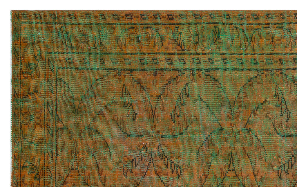 Green Over Dyed Vintage Rug 5'5'' x 8'6'' ft 166 x 258 cm