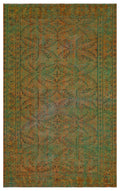 Green Over Dyed Vintage Rug 5'5'' x 8'6'' ft 166 x 258 cm