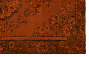 Orange Over Dyed Vintage Rug 5'7'' x 8'6'' ft 170 x 259 cm