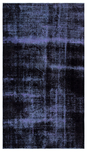 Blue Over Dyed Vintage Rug 4'6'' x 8'1'' ft 137 x 246 cm