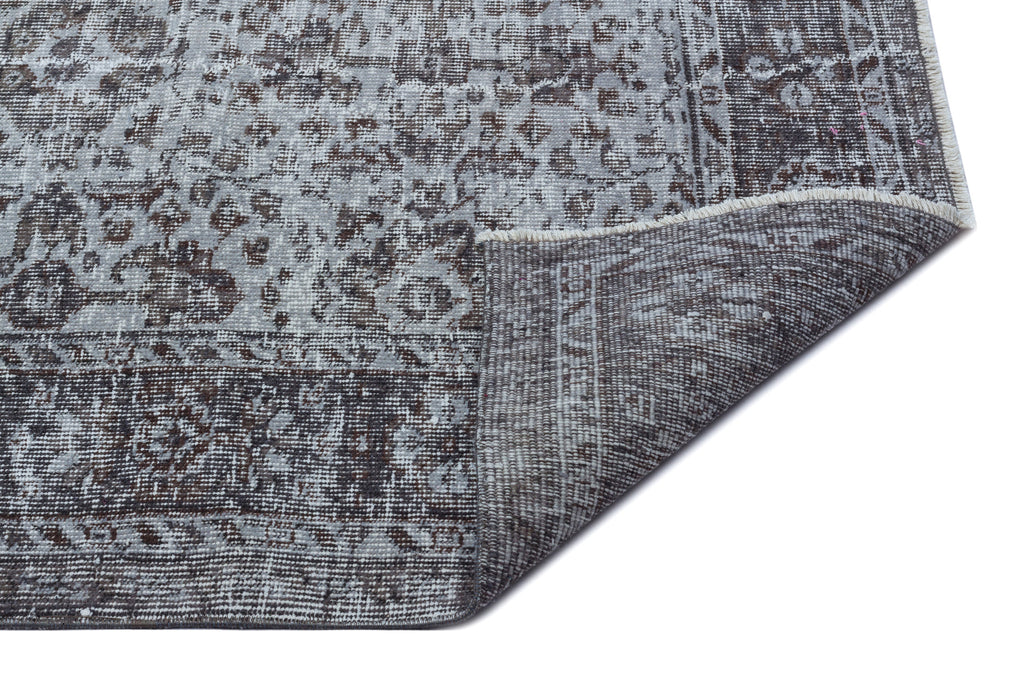 Gray Over Dyed Vintage Rug 6'2'' x 9'3'' ft 189 x 281 cm