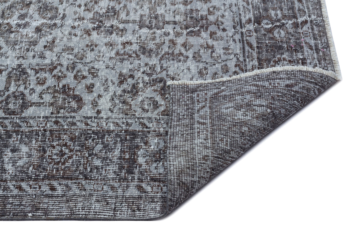 Gray Over Dyed Vintage Rug 6&#39;2&#39;&#39; x 9&#39;3&#39;&#39; ft 189 x 281 cm