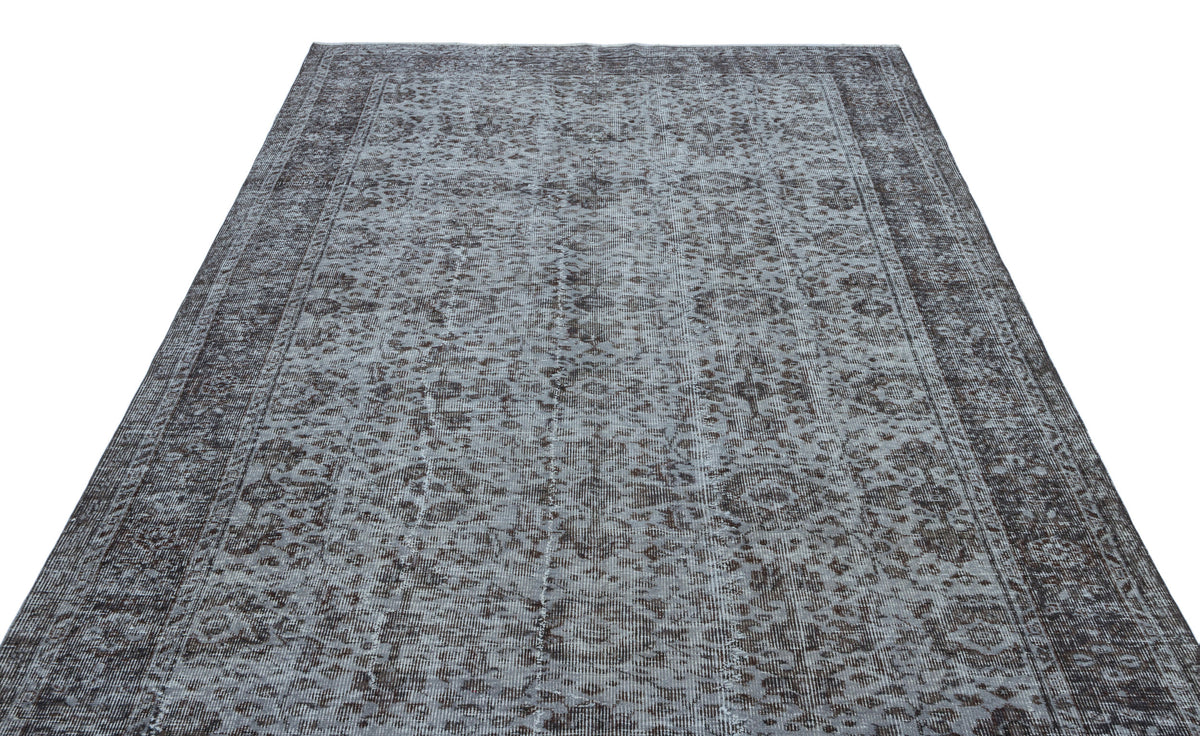 Gray Over Dyed Vintage Rug 6&#39;2&#39;&#39; x 9&#39;3&#39;&#39; ft 189 x 281 cm