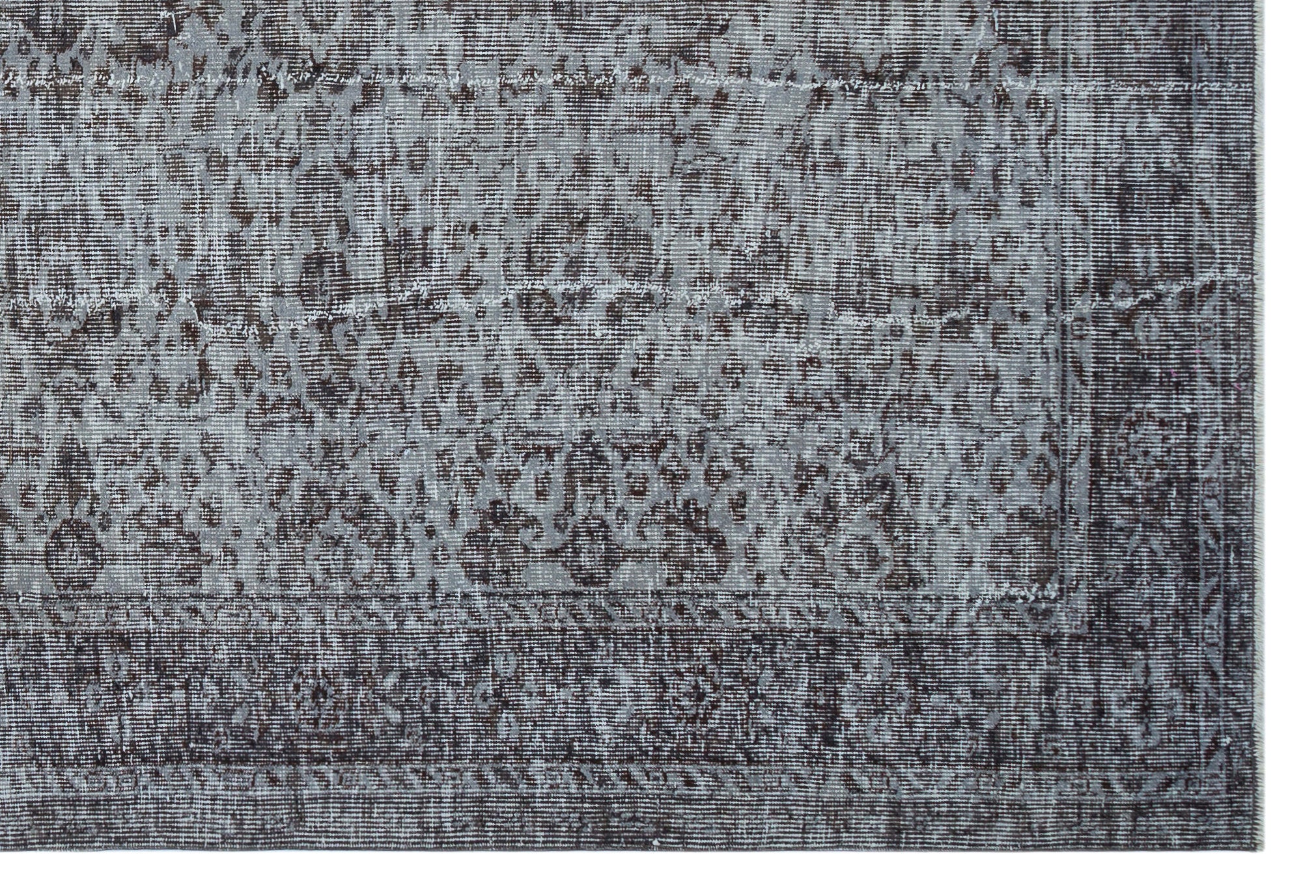 Gray Over Dyed Vintage Rug 6'2'' x 9'3'' ft 189 x 281 cm