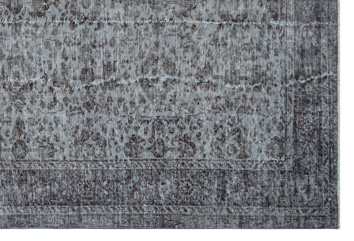 Gray Over Dyed Vintage Rug 6&#39;2&#39;&#39; x 9&#39;3&#39;&#39; ft 189 x 281 cm