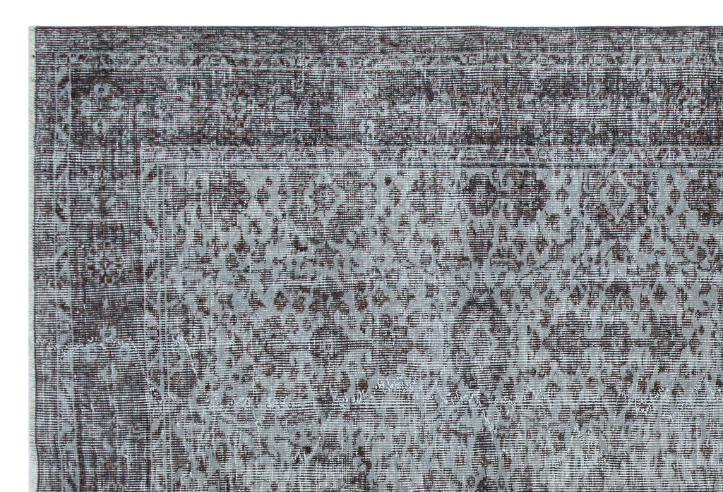 Gray Over Dyed Vintage Rug 6'2'' x 9'3'' ft 189 x 281 cm