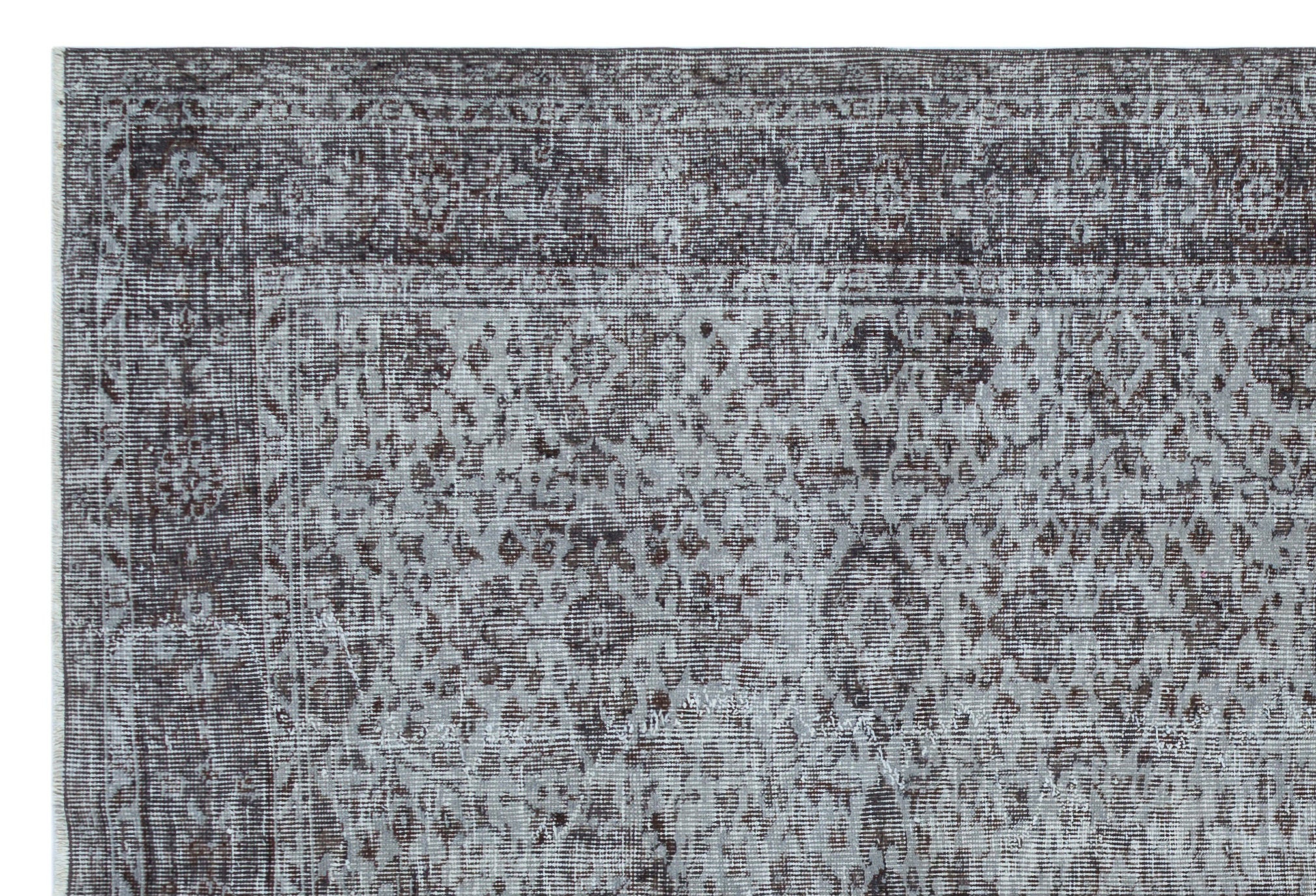 Gray Over Dyed Vintage Rug 6'2'' x 9'3'' ft 189 x 281 cm