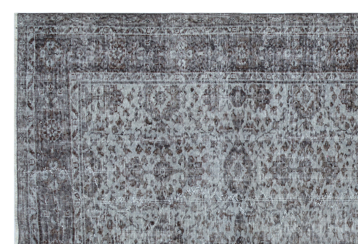 Gray Over Dyed Vintage Rug 6&#39;2&#39;&#39; x 9&#39;3&#39;&#39; ft 189 x 281 cm