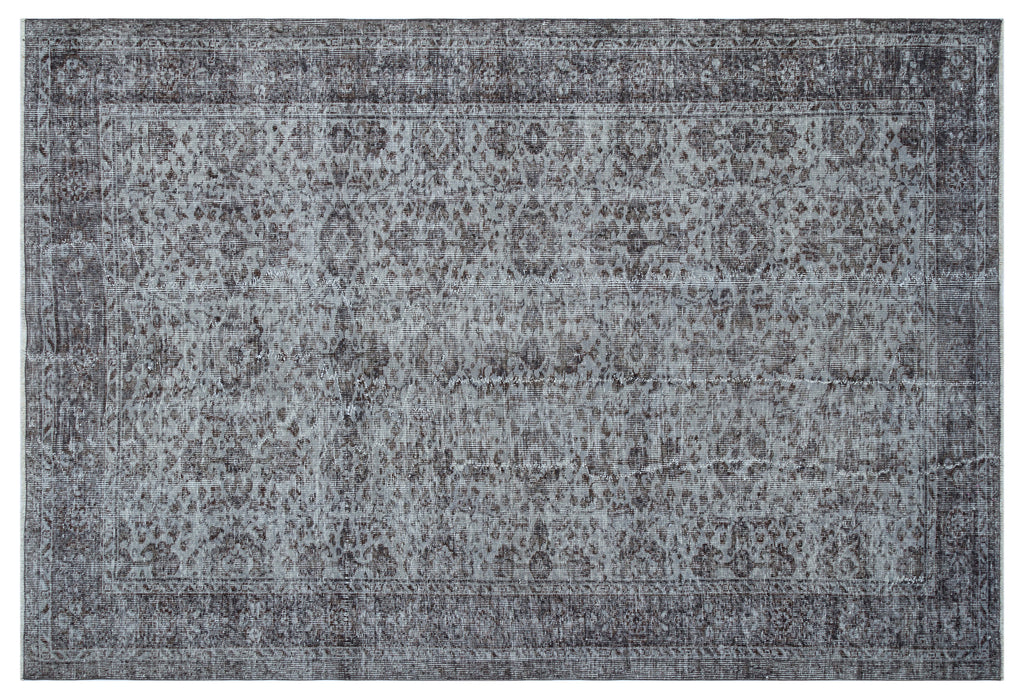 Gray Over Dyed Vintage Rug 6'2'' x 9'3'' ft 189 x 281 cm