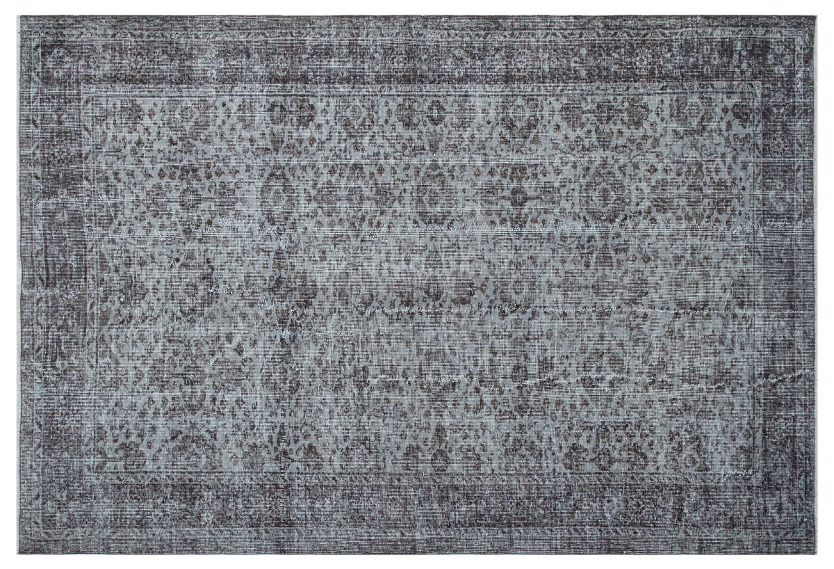 Gray Over Dyed Vintage Rug 6&#39;2&#39;&#39; x 9&#39;3&#39;&#39; ft 189 x 281 cm