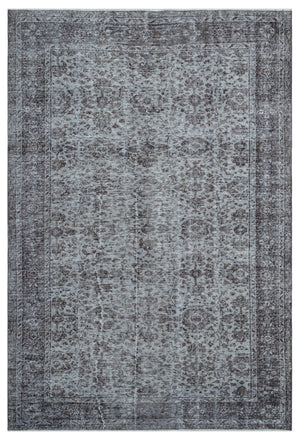 Gray Over Dyed Vintage Rug 6'2'' x 9'3'' ft 189 x 281 cm
