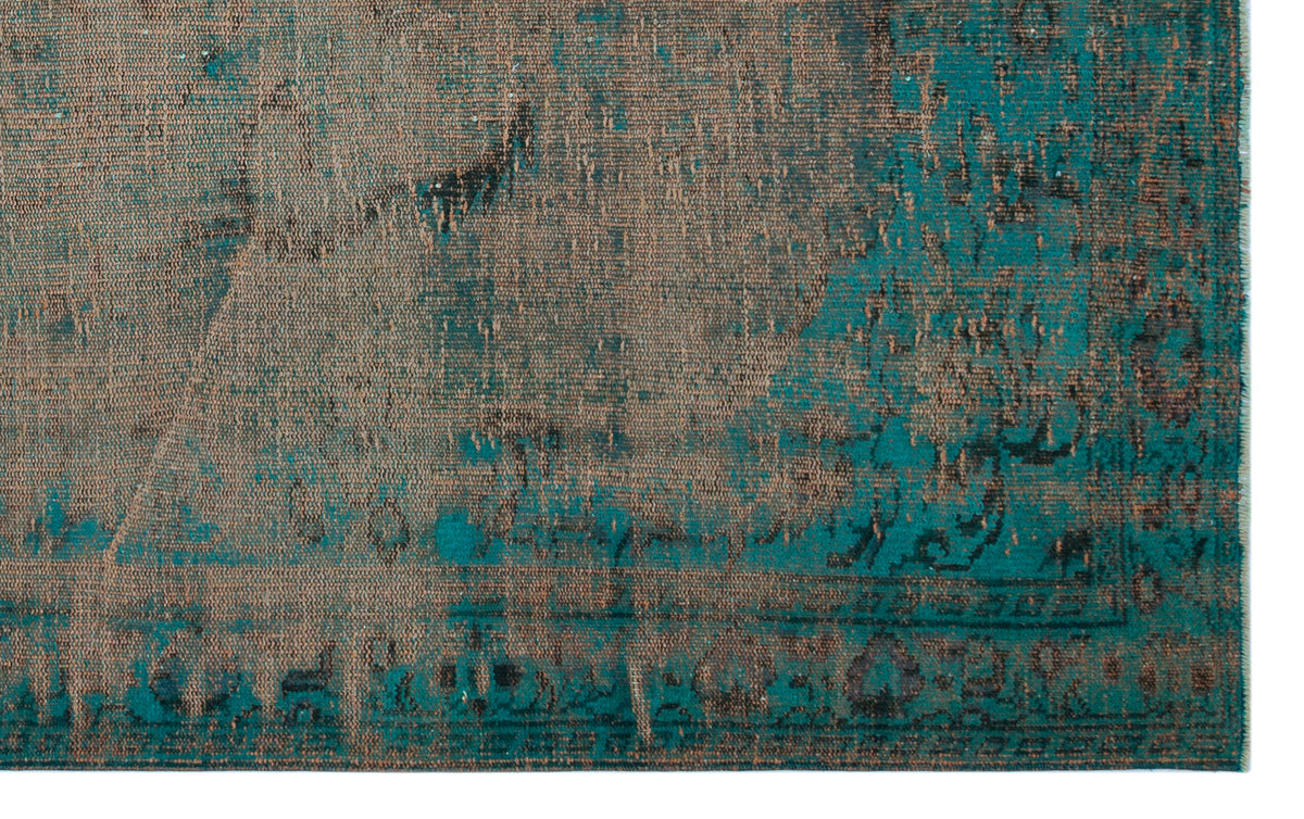 Turquoise  Over Dyed Vintage Rug 5&#39;6&#39;&#39; x 8&#39;9&#39;&#39; ft 168 x 266 cm